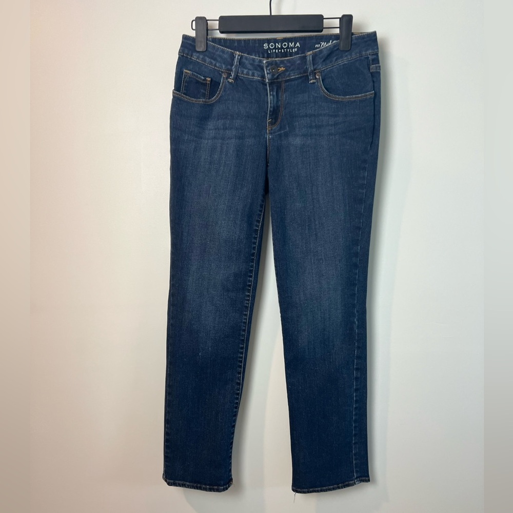 Sonoma Life + Style Mid Rise Straight 6P Dark Wash Like New